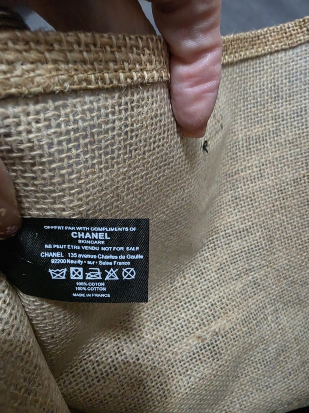 CHANEL Natural Jute Tote with Black Trim - Picture 6 of 6